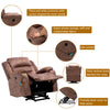 Electric Massage Chair Power Lift Recliner Armchair Sofa with Heat Velvet Brown