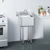 Commercial Utility & Prep Sink 1 Compartment Stainless Steel Backsplash