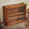 Wood Retro Desktop Small Cabinet Cups Sundries Storage Shelf Cosmetic Makeup Box