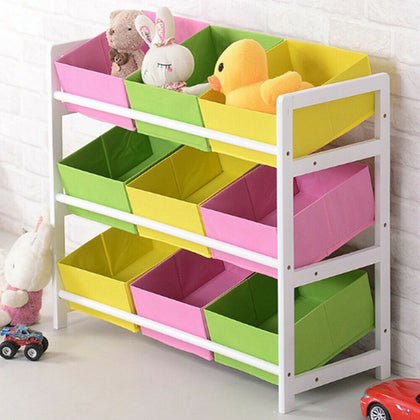 Solid Wood Toy Rack Kids' Toy Storage Organizer Children Finishing Storage Rack