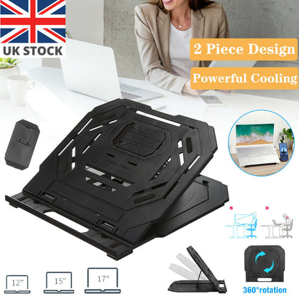 Portable Laptop Stand & Phone Holder Desktop Riser Adjustable For Below 17'' UK