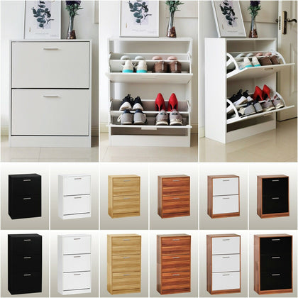 Shoe Rack Shoes Storage Cabinet Wooden Unit Stand Cupboard 2/3 Drawer Organiser