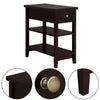 Narrow Bedside Table with Drawer, 3-Tier Nightstand Side Table for Small Space