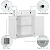 White Bthroom Floor Cabinet Storage Cupboard 1 Drawer 2 Doors Wooden 80x35x100cm