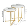 2PCS Nesting Coffee Table Stacking Marble Side Table Living Room Balcony Office