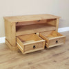 Corona TV Unit Flat Screen Wide Stand 2 Drawer Solid Pine