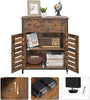 Industrial Side Cabinet Cupboard Drawer Storage Unit Metal Rustic Slim Sideboard
