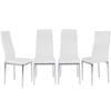 2/4pcs White Dining Chairs Set Padded Seat Metal Legs Kitchen Home Furniture Set