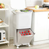 Mobile Recycling Waste Bin Kitchen Living Room Rubbish Trash Bin Trolley 38L 42L