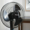QuietSet 16" Pedestal Stand Fan With Noise Reduction Black