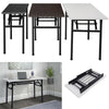 Foldable Table Computer Desk Wooden Tabletop Metal Legs Home Office Furniture UK