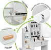 Dressing Table Stool Set Mirror Makeup Vanity Jewellery Table with Drawers White
