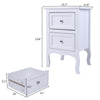 2 X Modern Country Style 2 Drawer Bedside Cabinet Tables White Sold as a PAIR