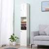 Bathroom Floor Storage Cabinet with Mirror and Shelves Tallboy Unit