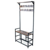 Industrial Coat Rack Shoe Bench Hall Tree Entryway Storage Bench 9 Hooks