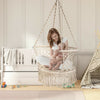 Hammock Macrame Swing Chair Hanging Cotton Rope Seat W/ Tassels Indoor & Outdoor