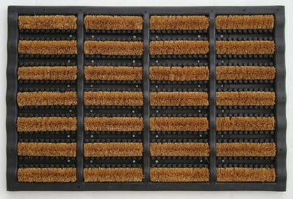 Heavy Duty Rubber & Coir Tuff Scrape Indoor / Outdoor Use Door Mat 40 x 60cm