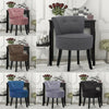 Small Curved Back Dining Chairs Velvet/Linen Upholstered Round Seat Vanity Stool