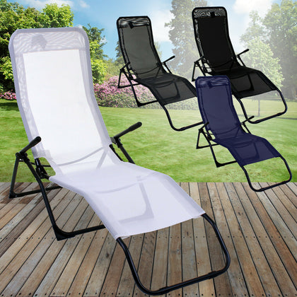Rocker Lounger Sun Chair Recliner Outdoor Garden Furniture Folding Relaxing Seat