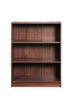 3 Tier Bookcase Wide Display Shelving Storage Unit Wood Furniture Walnut