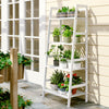 Ladder Bookcase Bamboo Storage Shelving Unit 4Tier Plant Rack Freestanding Shelf