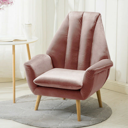 Stylish Upholstered Chair Cosy Sofa Reading Tub Chair Crease Stitched Back Home