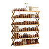 6 Tiers Folding Bamboo Shoe Rack Wooden Shoe Storage Footwear Storage Shelves