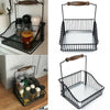 Spice Vegetable Fruit Storage Basket Rack Kitchen Organiser Holder with Handle