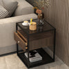 Tall Tempered Glass End Table Side Coffee Table Home Bedside Nightstand Cabinet