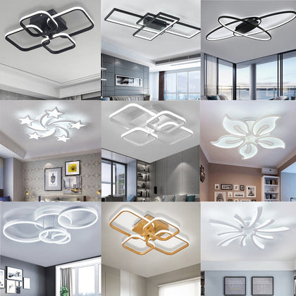 Cool White Square/Ring LED Ceiling Light Chandelier Lights Living Dining Room