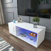 Modern TV Unit Stand Cabinet High Gloss Door and Matt body White With LED Lights