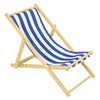 Traditional Stripe Folding Solid Wood Garden Beach Sea Pool Side Chair Deckchair