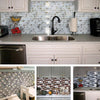 Self-adhesive 3D Wall Stickers Wallpaper Faux Mosaic Tile Stickers Kitchen Decor