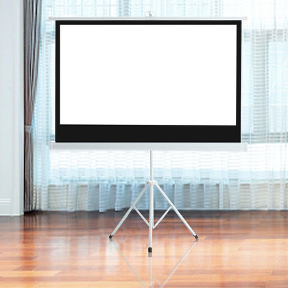 Portable Projector Screen with Tripod Stand 50/72/84/100/120in Home Cinema 16:9