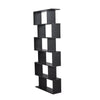 Black Bookcase 6 Tier S Shape Free Standing Storage Unit Bookshelf Shelves