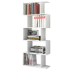 Wood Bookcase Bookshelf S Shape 5 Tier Shelves Free Standing Shelving Storage