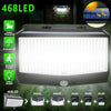 288/468 LED Solar PIR Motion Wall Security Lights Outdoor Garden Bright Upgrade
