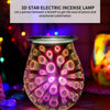 3D Glass Electric Firework Oil Wax Melt Burner Home Fragrance Aroma Lamp Circle