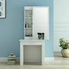 Modern Dressing Table Jewelry Makeup Desk w/Sliding Mirror Bedroom Storage Shelf