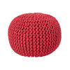 Cotton Knitted Pouffe & Footstool Round Large Chunky Ottoman Stool