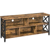 TV Unit, TV Stand Cabinet, Retro TV Console Table with Open Storage Compartments