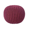 Cotton Knitted Pouffe & Footstool Round Large Chunky Ottoman Stool