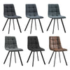 2* Dining Chairs Faux Leather/ Fabric Chairs Set Dining Room Grey Brown Modern