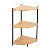 3 Tiers Corner Shelf Unit Ladder Bookshelf Fan Storage Rack Living Room Office