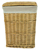 Lidded Wicker Linen Laundry Bin Basket with Cotton Liner