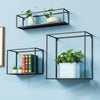 3x Retro Rectangle Metal Wire Industrial Wall Storage Unit Display Shelf Cabinet
