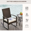 Outsunny Patio Rattan Rocking Chair Bistro Seat Wicker Outdoor Garden w/ Cushion