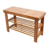2 Tires Bamboo Wooden Shoe Rack Bench Organiser Stand Storage Shelf Seat