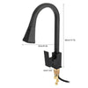 Black Kitchen Basin Pull Out Faucet Stainless Steel Mixer Spray Tap Swivel Sink