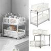 2 Tiers Bathroom Kitchen Storage Basket Shelf Stand with Slide Drawer Organizer